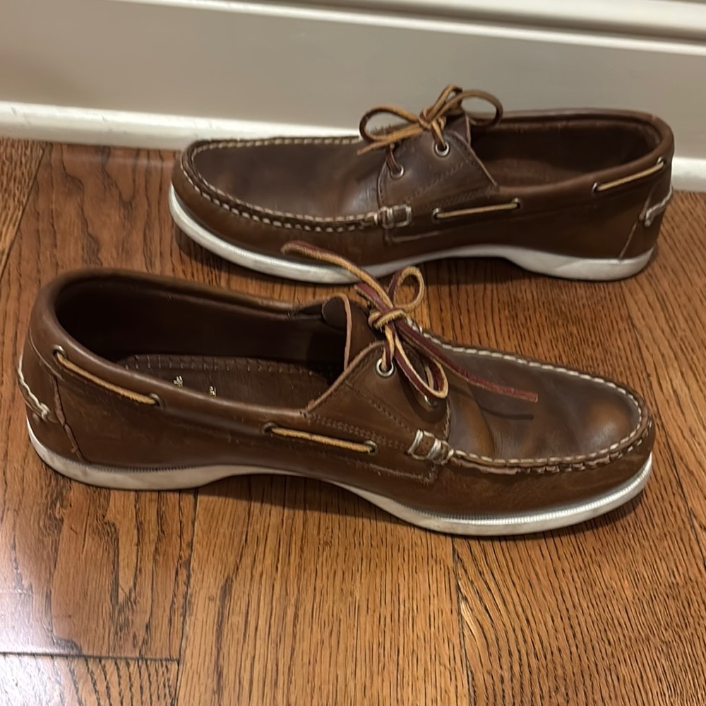 Allen Edmonds Maritime Men's Brown Leather Boat Shoes, size 12 D - Picture 8 of 15